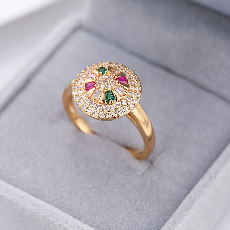 Colourful Zirconia Ring – Elegant & Festive Sparkle