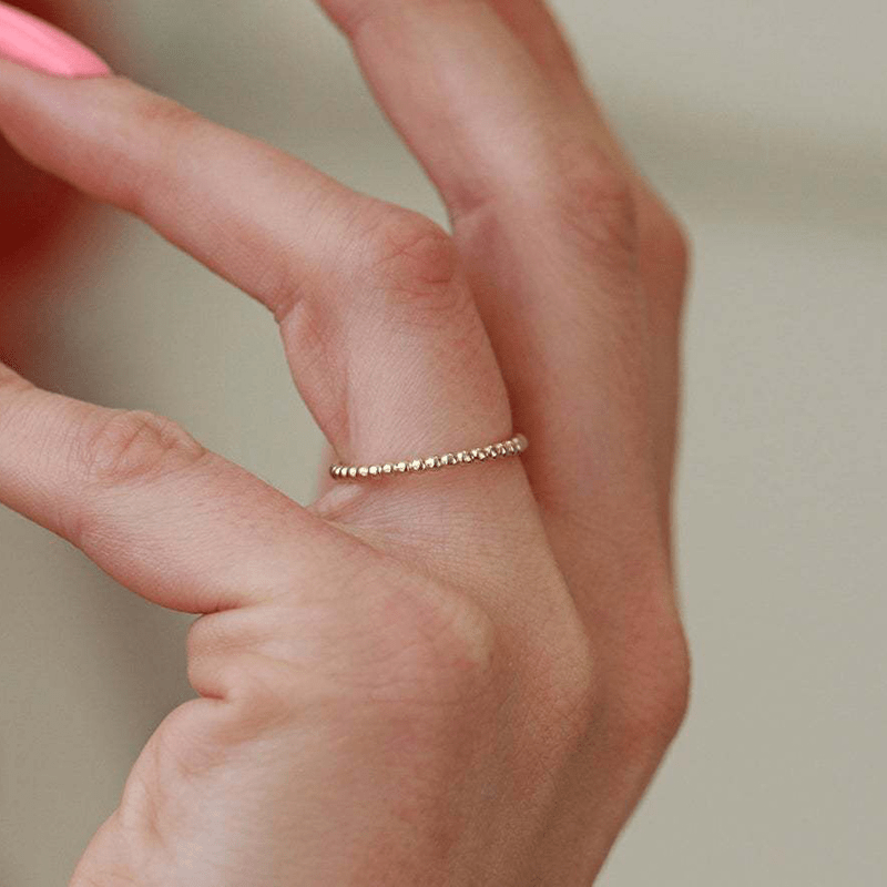 Elegant Golden-Tone Beaded Ring – Boho Charm Meets Timeless Elegance.
