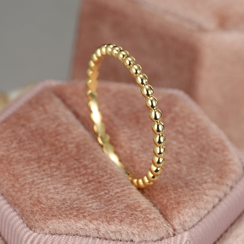 Elegant Golden-Tone Beaded Ring – Boho Charm Meets Timeless Elegance.