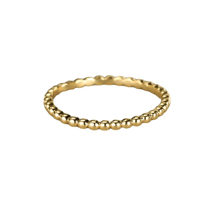 Elegant Golden-Tone Beaded Ring – Boho Charm Meets Timeless Elegance.