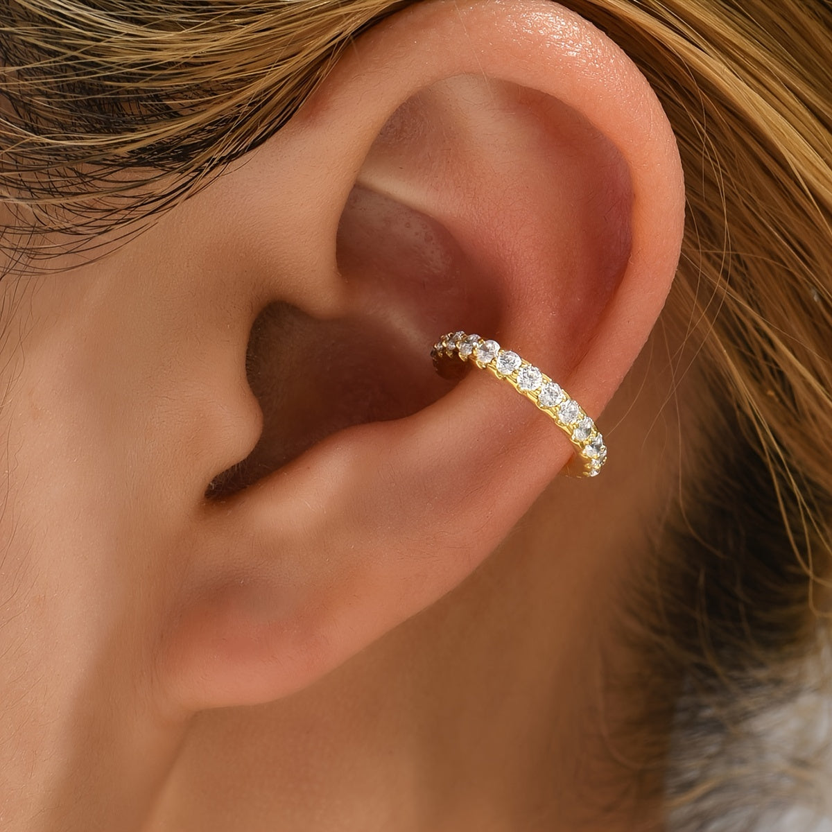 Zircon Inlaid Ear Cuff
