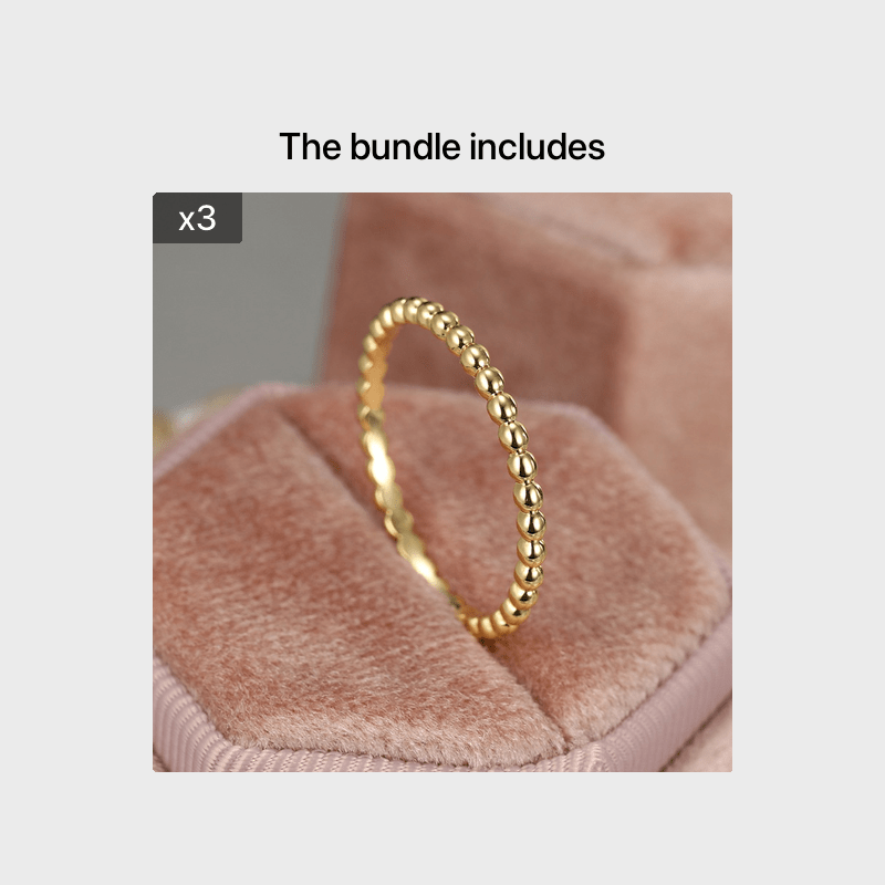Elegant Golden-Tone Beaded Ring – Boho Charm Meets Timeless Elegance.