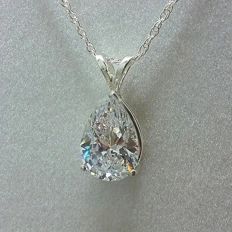 Silver Zirconia Teardrop