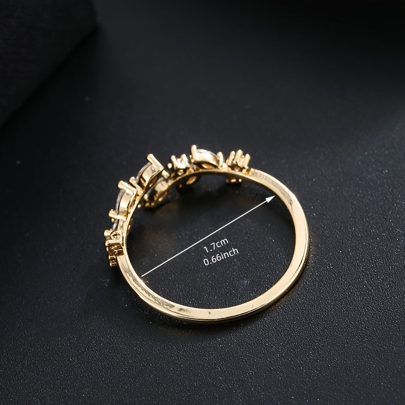 Stunning Zircon Inlaid Adjustable Open Ring – Where Elegance Meets Allure.