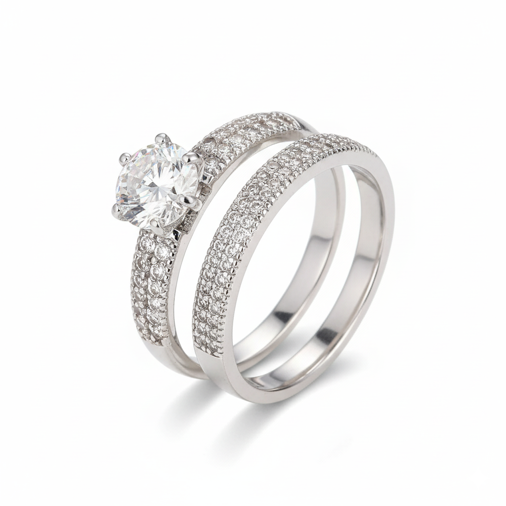 Luxury Zirconia Eternity Band Ring Set – Infinite Sparkle, Infinite Elegance