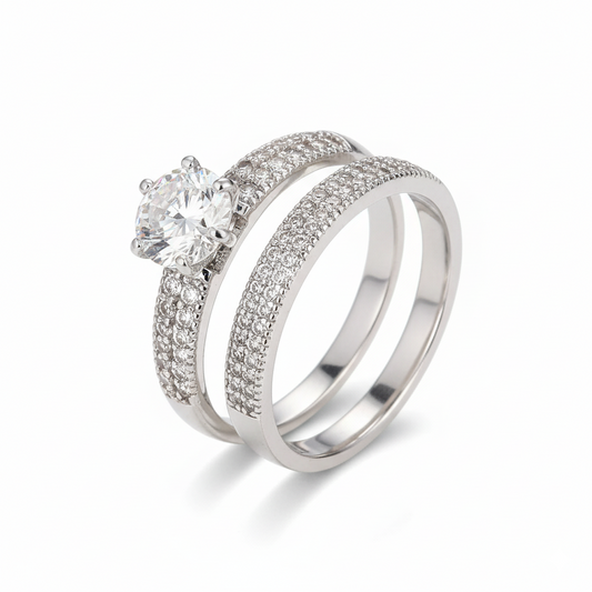 Luxury Zirconia Eternity Band Ring Set – Infinite Sparkle, Infinite Elegance