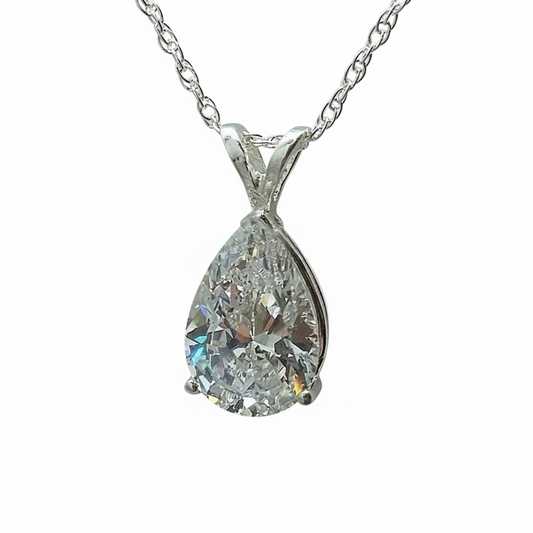 Silver Zirconia Teardrop