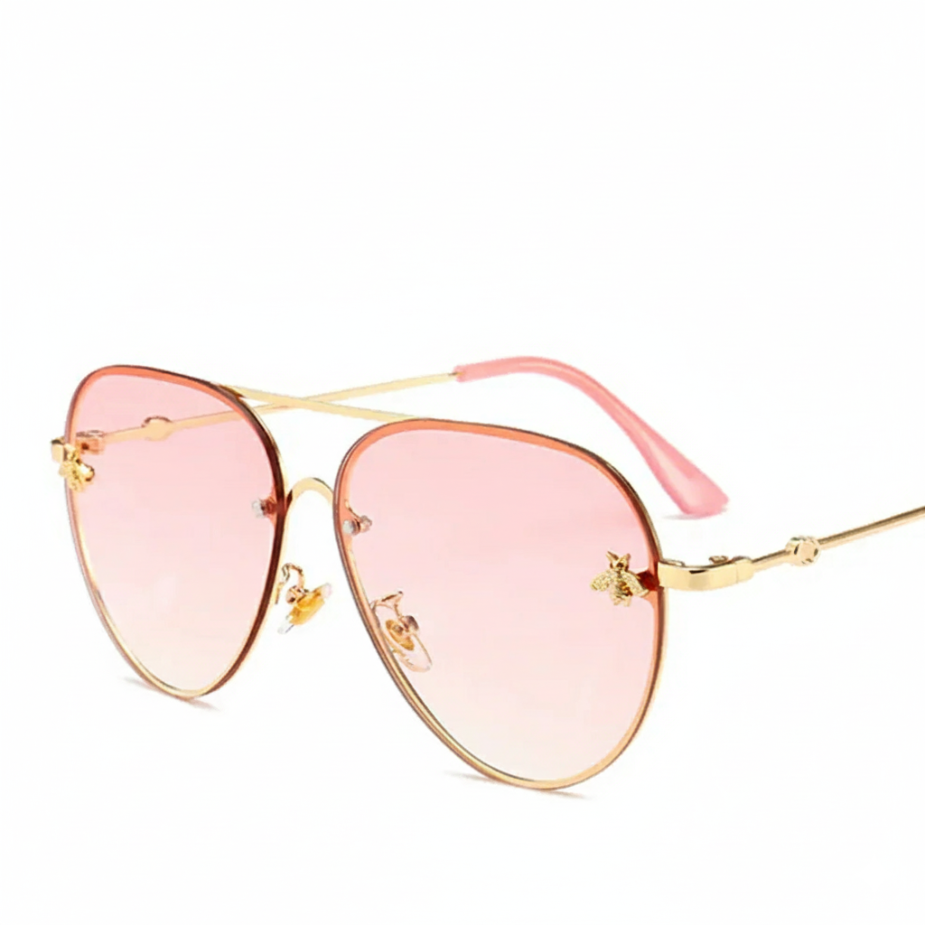 In Rome Aviatore Sunglasses – Luxury Bee Detail Alloy Frame UV400 Protection