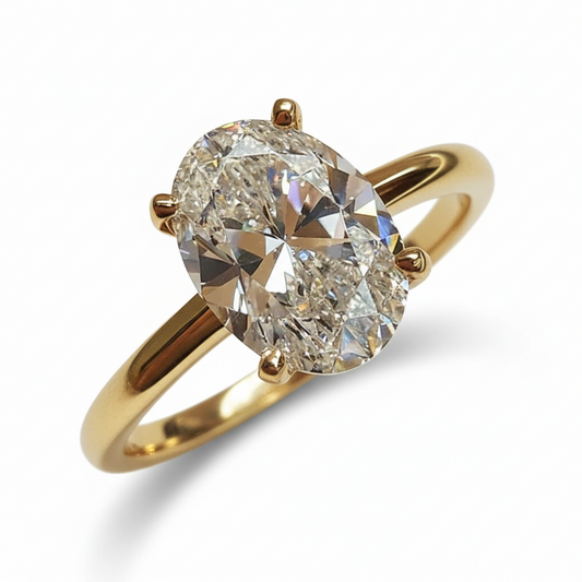 925 Sterling Silver Oval Zircon Ring – Timeless Elegance for Engagements & Weddings