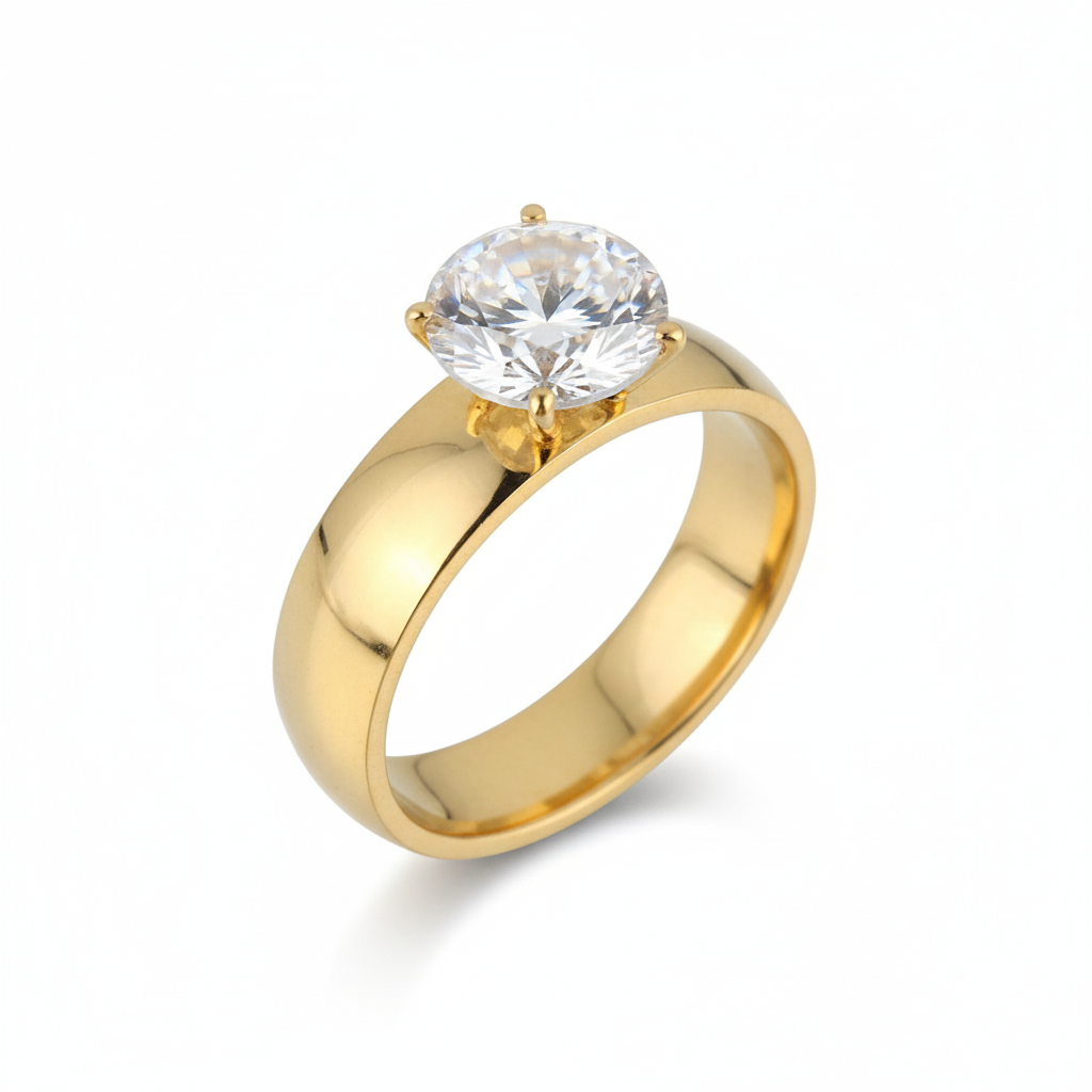 6mm Light Zircon CZ  gold color Stainless Steel finger rings men women  jewelry  wholesale lots