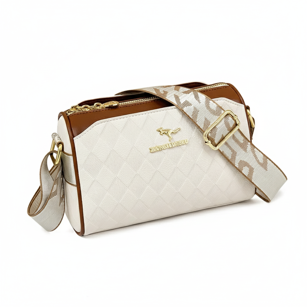 In Rome Milano Crossbody – Luxury Checkered PU Leather Shoulder Bag