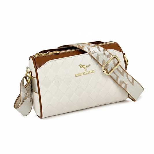 In Rome Milano Crossbody – Luxury Checkered PU Leather Shoulder Bag