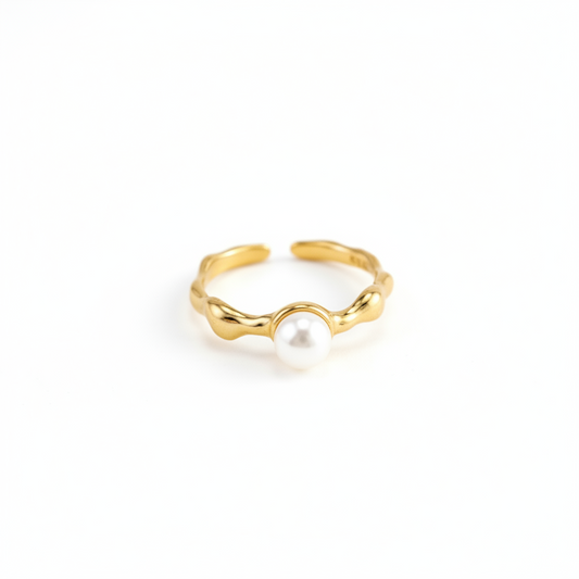 Minimalist Pearl Open Ring