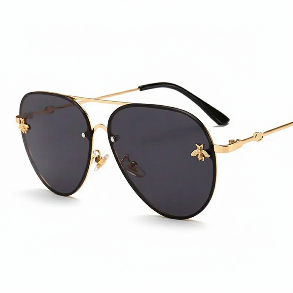 In Rome Aviatore Sunglasses – Luxury Bee Detail Alloy Frame UV400 Protection