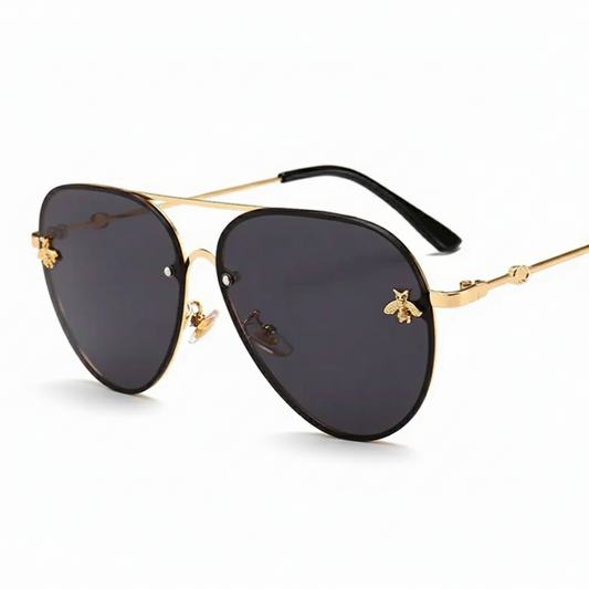In Rome Aviatore Sunglasses – Luxury Bee Detail Alloy Frame UV400 Protection
