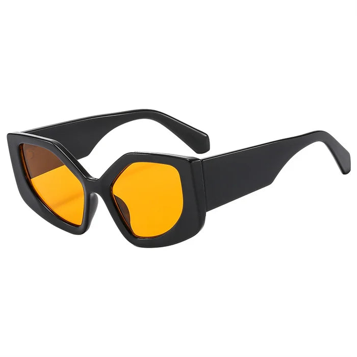 Runway Rainbow Sunglasses – Irregular Polygonal Frames with UV400 Protection, Bold Y2K Statement for Women