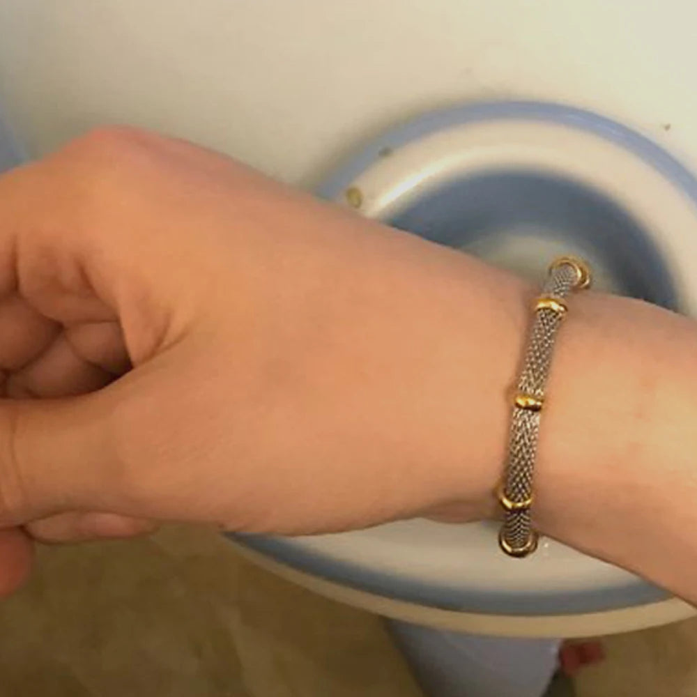 Axis Bracelet – Stainless Steel Magnetic Mesh in Gold, Silver & Black