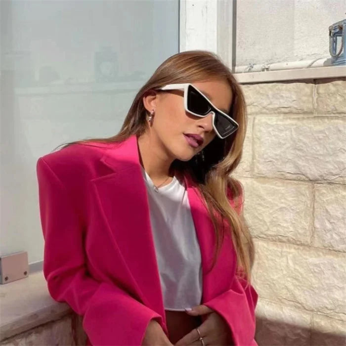Y2K Punk Hip Hop Cat Eye Sunglasses – Oversized Street Style Color-Blocked UV400 Shades | Custom Logo Available