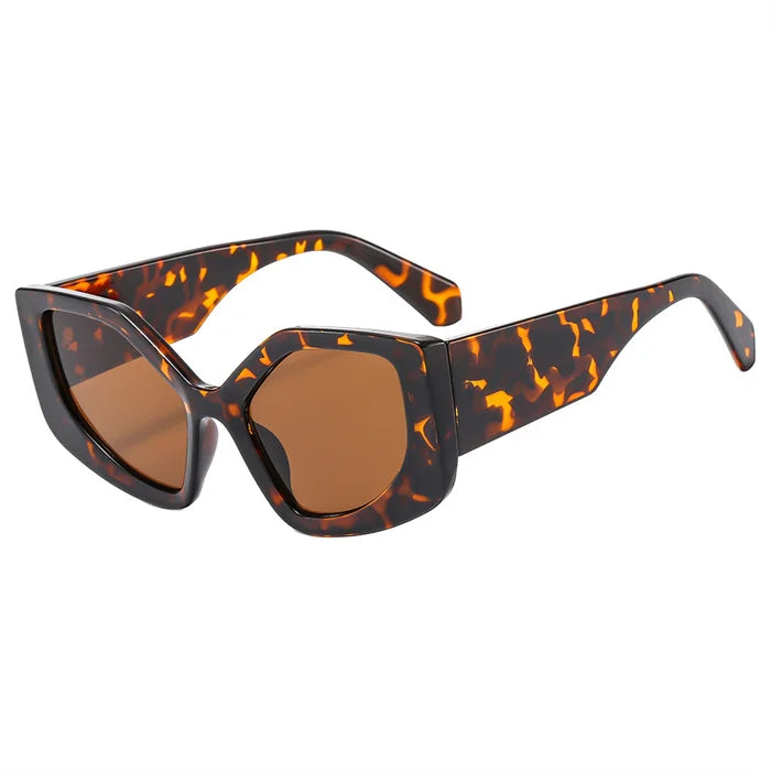 Runway Rainbow Sunglasses – Irregular Polygonal Frames with UV400 Protection, Bold Y2K Statement for Women