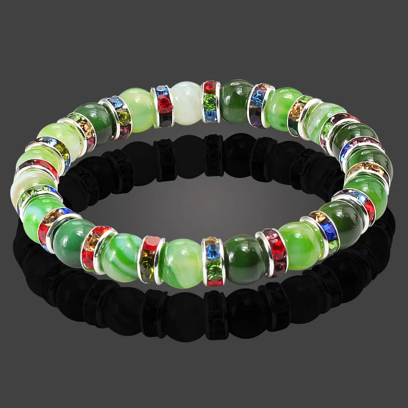 Terra Bracelet – Natural Stone Beaded Strand with Elastic Fit