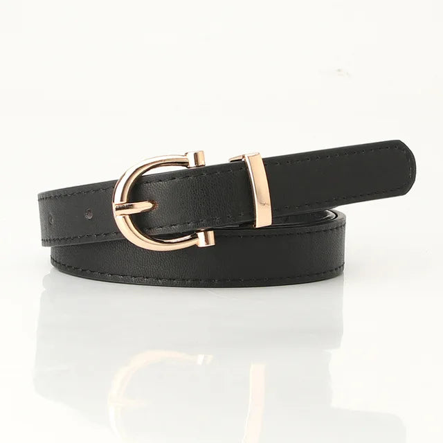 In Rome Verona Belt – PU Leather with Golden Oval Buckle (Available in Multiple Colors)