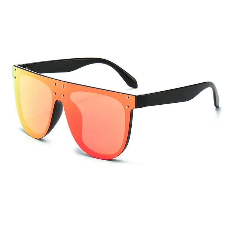 SHAUNA Oversize Retro Rivet Pilot Sunglasses