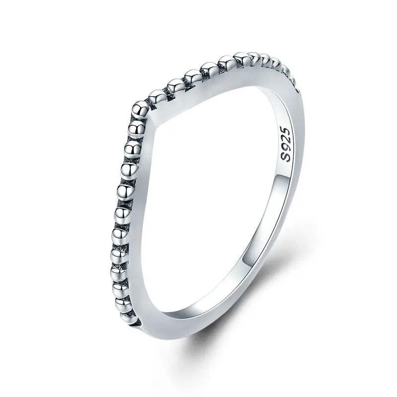 WOSTU 925 Sterling Silver Shimmering Wish Ring – Elegant Stackable Zircon Band Inspired by Timeless Roman Fashion