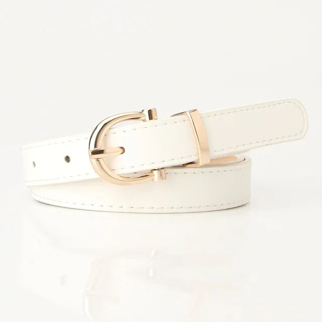 In Rome Verona Belt – PU Leather with Golden Oval Buckle (Available in Multiple Colors)