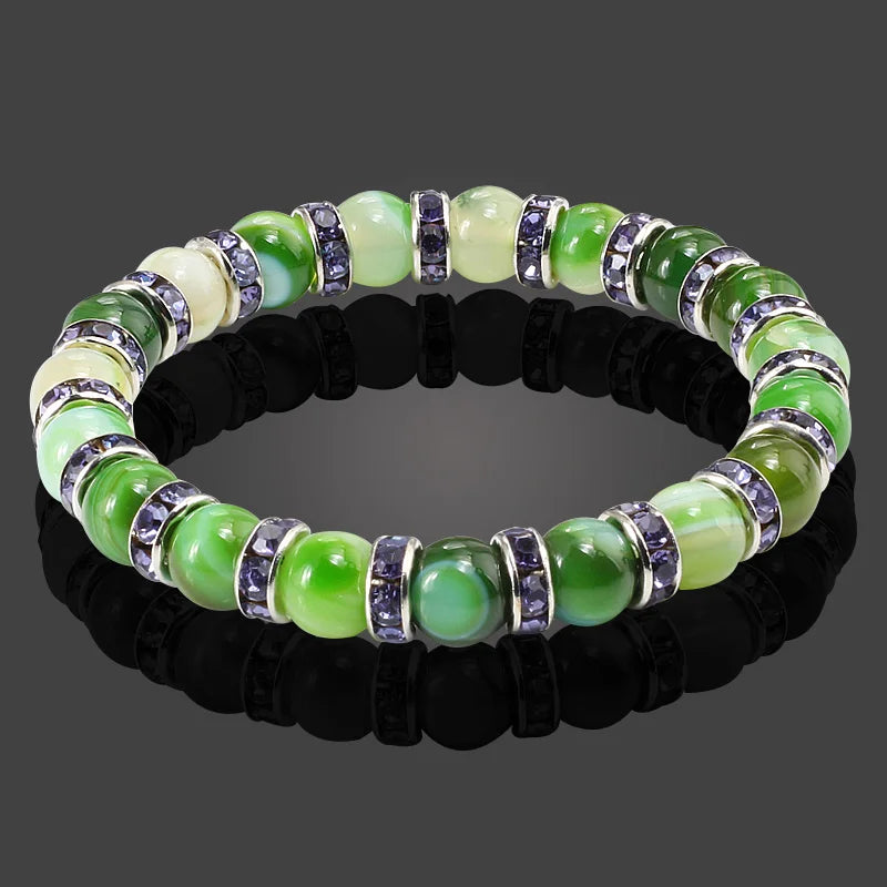 Terra Bracelet – Natural Stone Beaded Strand with Elastic Fit