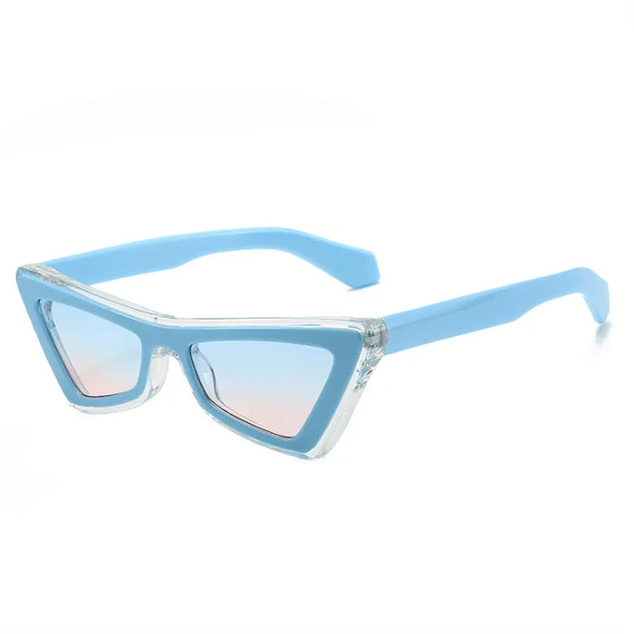 Y2K Punk Hip Hop Cat Eye Sunglasses – Oversized Street Style Color-Blocked UV400 Shades | Custom Logo Available