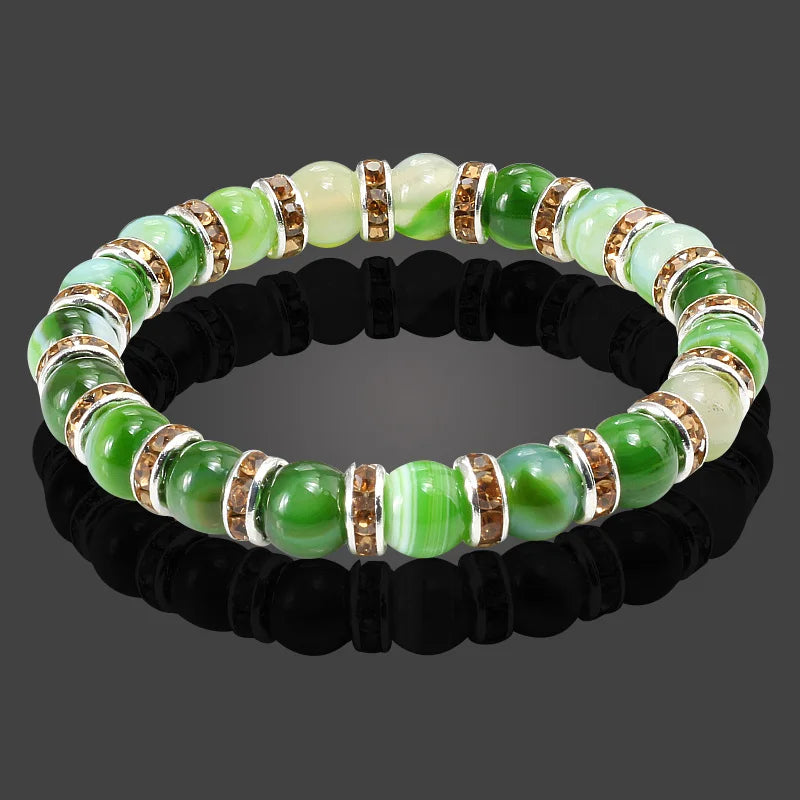 Terra Bracelet – Natural Stone Beaded Strand with Elastic Fit