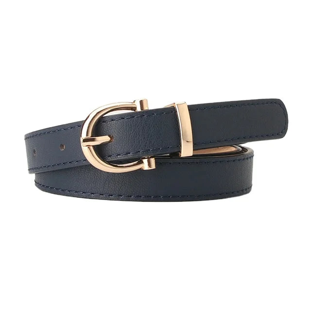 In Rome Verona Belt – PU Leather with Golden Oval Buckle (Available in Multiple Colors)