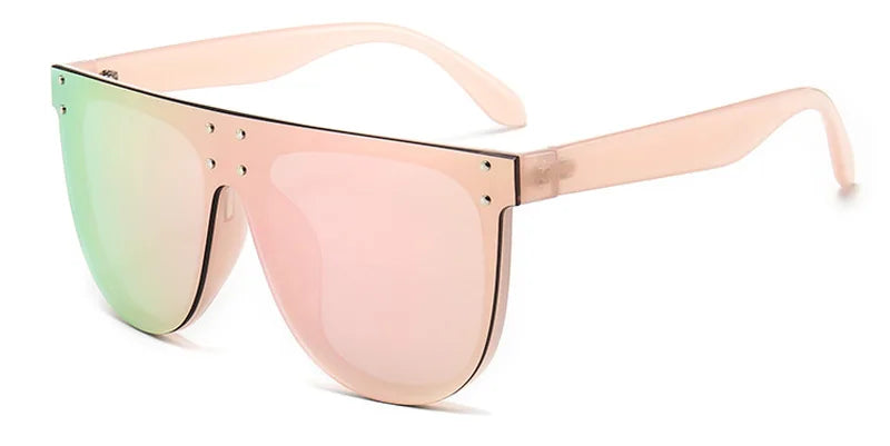 SHAUNA Oversize Retro Rivet Pilot Sunglasses