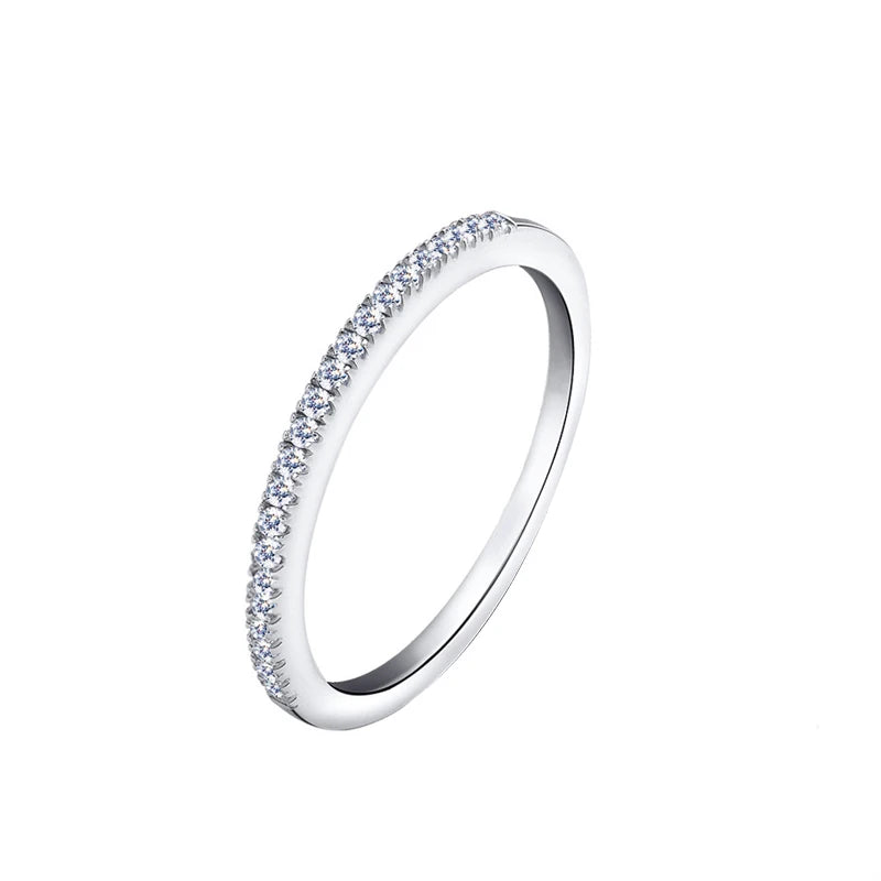 925 Sterling Silver Women’s Ring – Simulated Zircon Crystal Jewellery, Elegant Party & Wedding Band RJ222