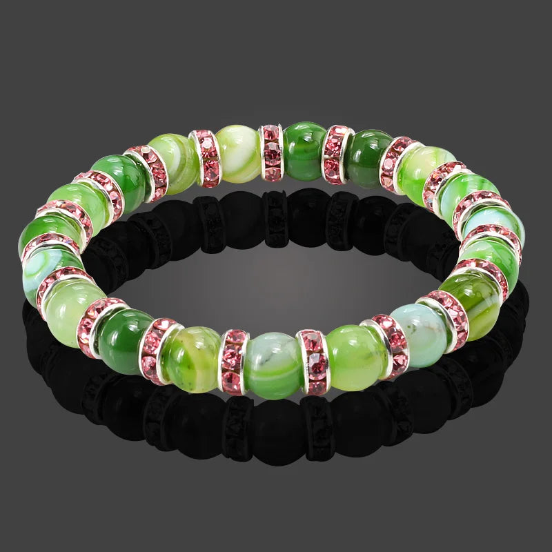 Terra Bracelet – Natural Stone Beaded Strand with Elastic Fit