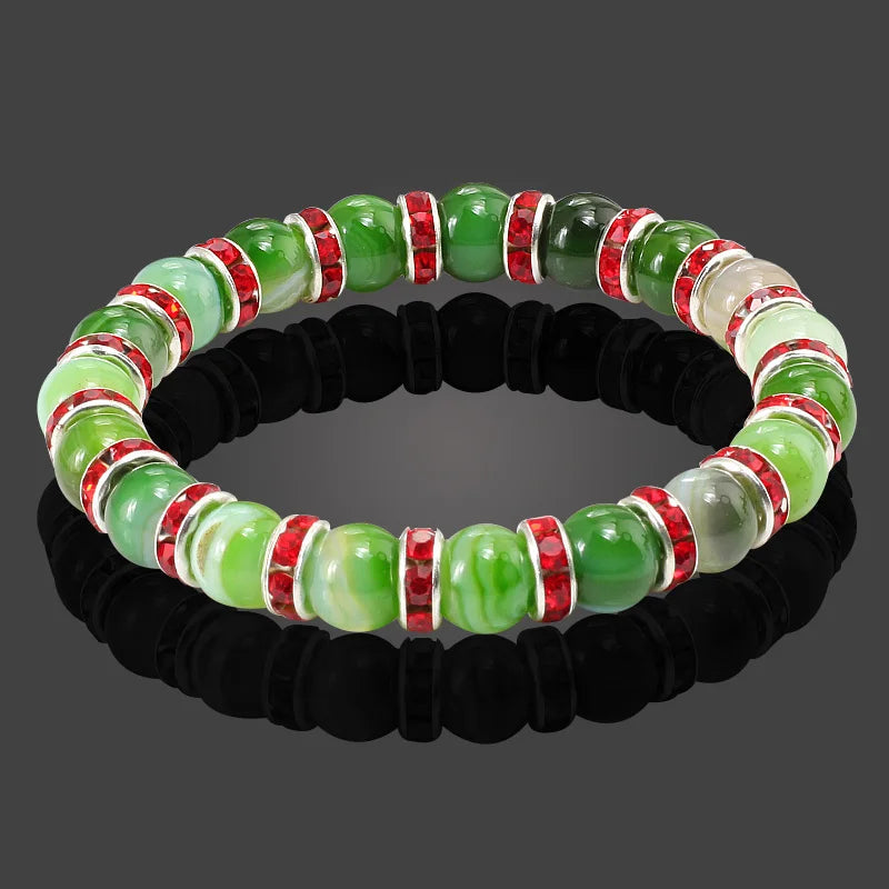 Terra Bracelet – Natural Stone Beaded Strand with Elastic Fit