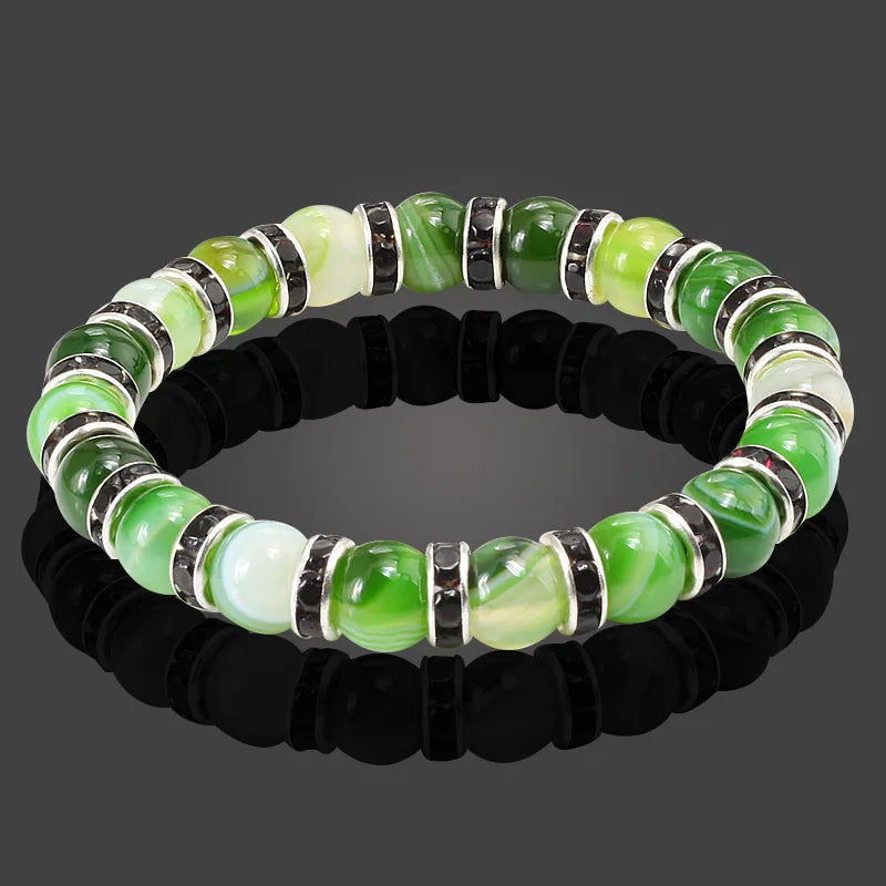 Terra Bracelet – Natural Stone Beaded Strand with Elastic Fit