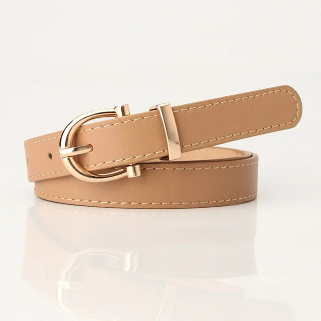 In Rome Verona Belt – PU Leather with Golden Oval Buckle (Available in Multiple Colors)