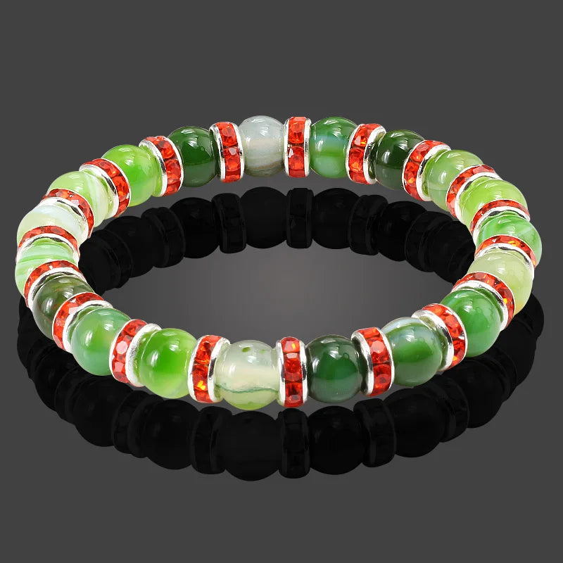 Terra Bracelet – Natural Stone Beaded Strand with Elastic Fit