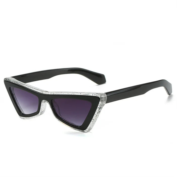 Y2K Punk Hip Hop Cat Eye Sunglasses – Oversized Street Style Color-Blocked UV400 Shades | Custom Logo Available