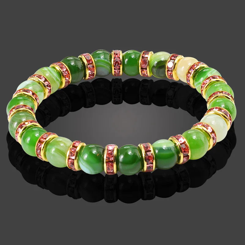 Terra Bracelet – Natural Stone Beaded Strand with Elastic Fit