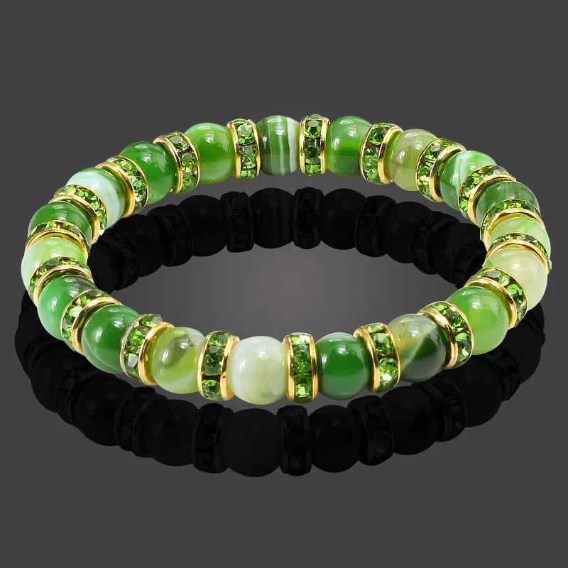 Terra Bracelet – Natural Stone Beaded Strand with Elastic Fit