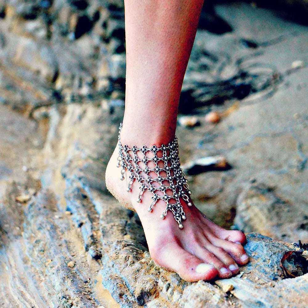 Bohemian Vintage Tassel & Bells Bracelet – Tribal Gypsy Statement Jewelry for Women