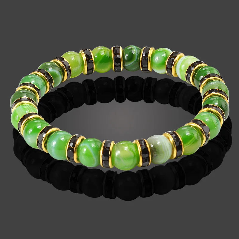 Terra Bracelet – Natural Stone Beaded Strand with Elastic Fit