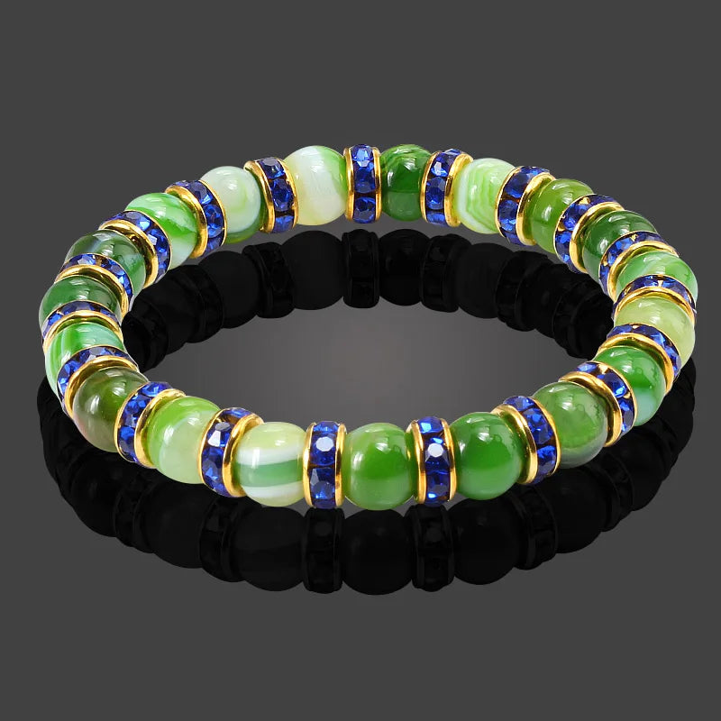 Terra Bracelet – Natural Stone Beaded Strand with Elastic Fit