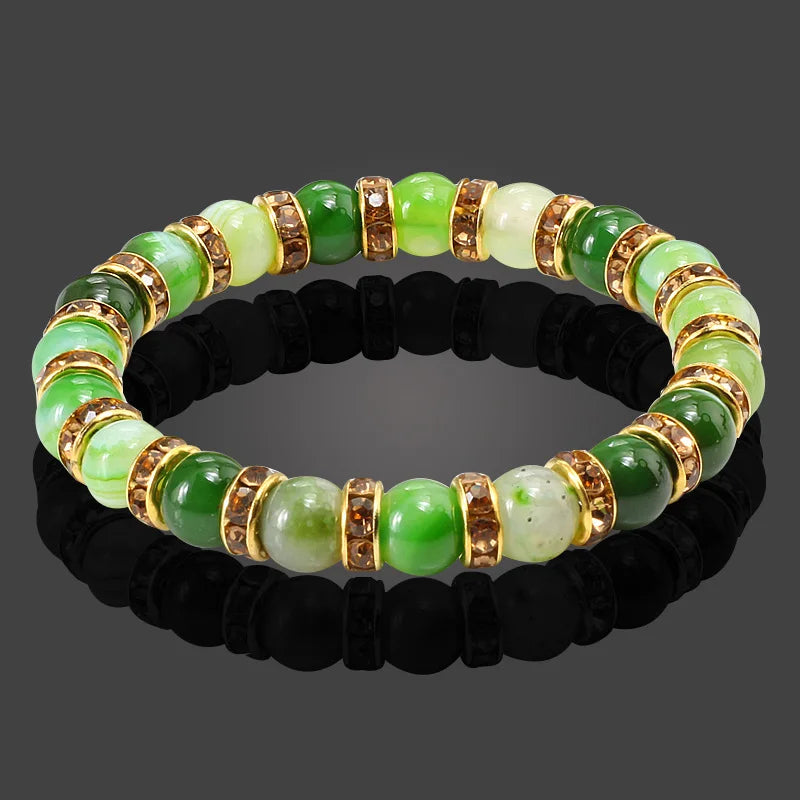 Terra Bracelet – Natural Stone Beaded Strand with Elastic Fit
