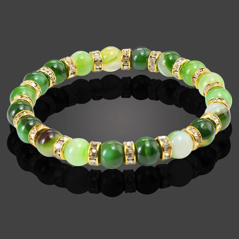 Terra Bracelet – Natural Stone Beaded Strand with Elastic Fit