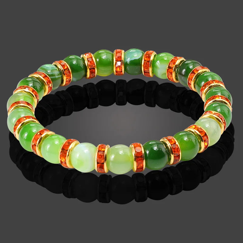 Terra Bracelet – Natural Stone Beaded Strand with Elastic Fit