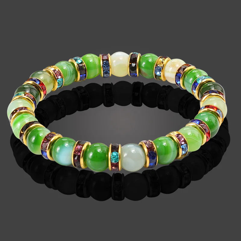 Terra Bracelet – Natural Stone Beaded Strand with Elastic Fit
