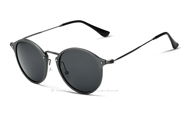 VEITHDIA Men Sunglasses Fashion Round Unisex Sun Glasses Polarized Coating Mirror Sports Driving Male Eyewear For Women 6358